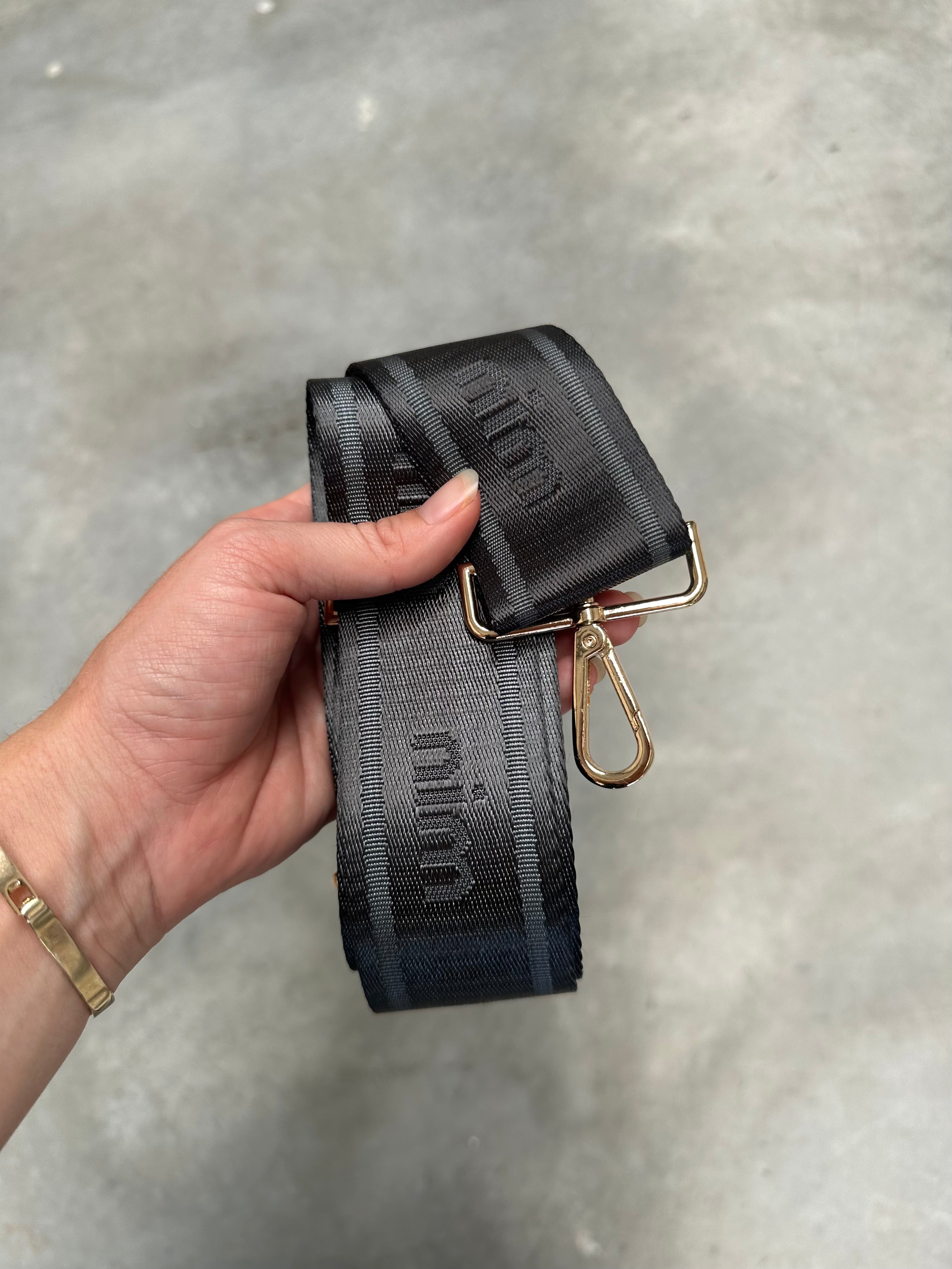 Shoulder Strap - Charcoal Mono + Gold