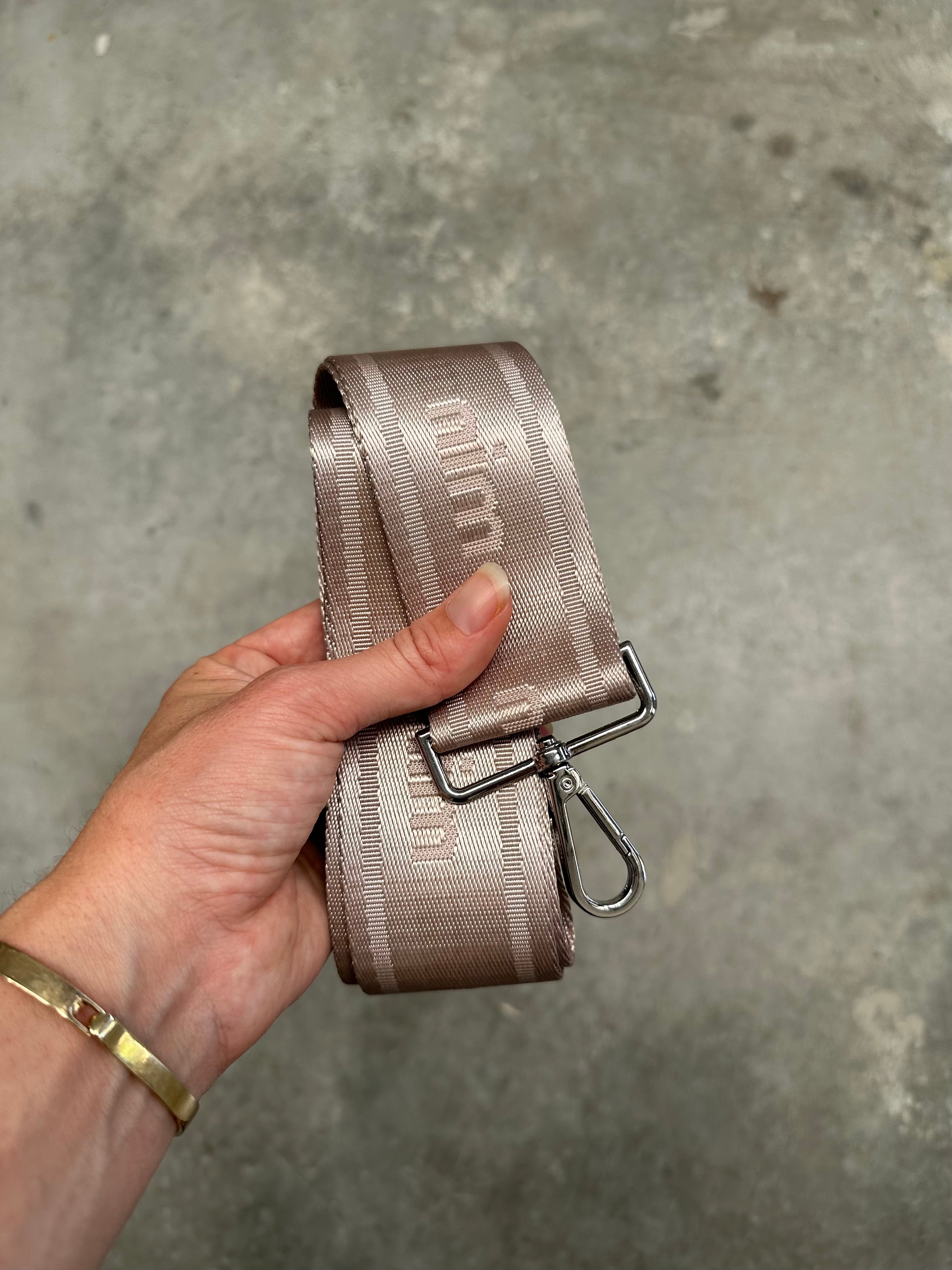 Shoulder Strap - Taupe Mono + Silver