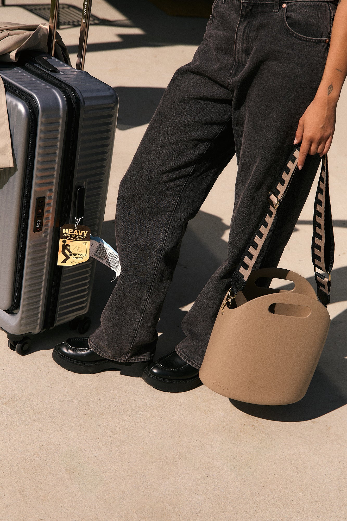 Shoulder Strap - Black/Taupe Block