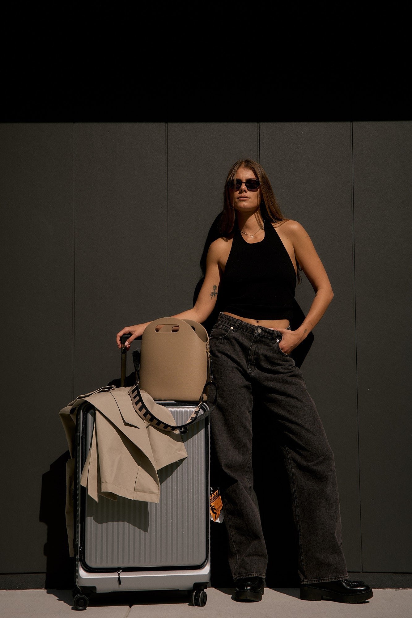 Shoulder Strap - Black/Taupe Block