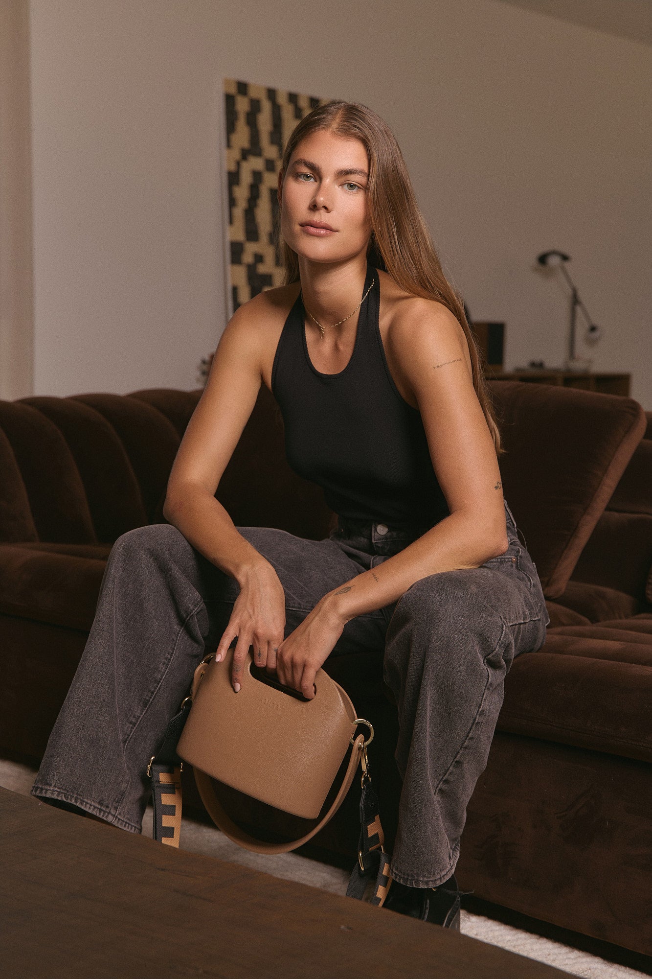 Shoulder Strap - Brown/Black Block