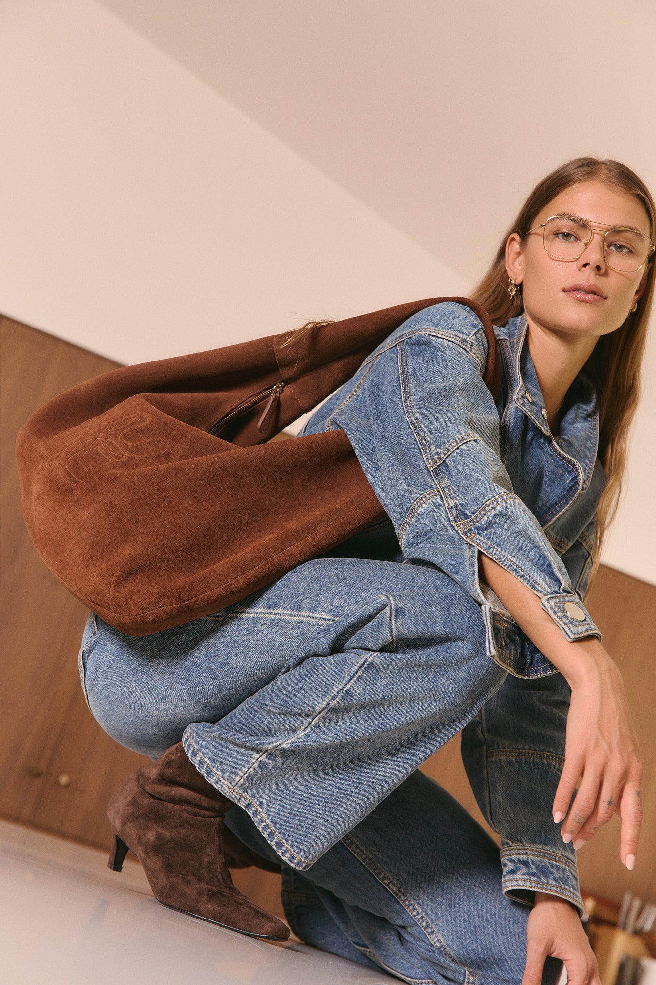 Suede Oversized Crescent