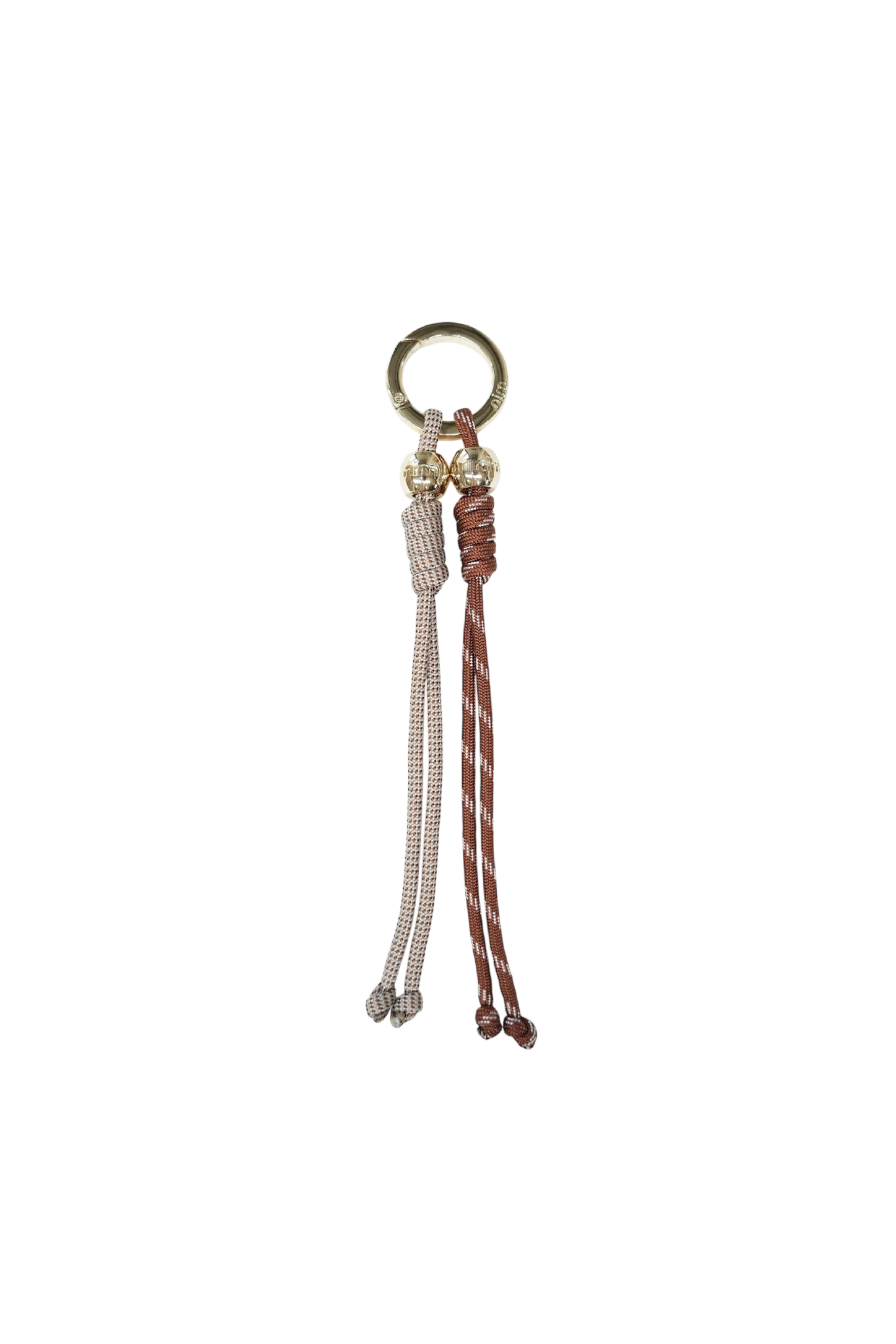 Rope Charm Key Ring - Beige/Brown