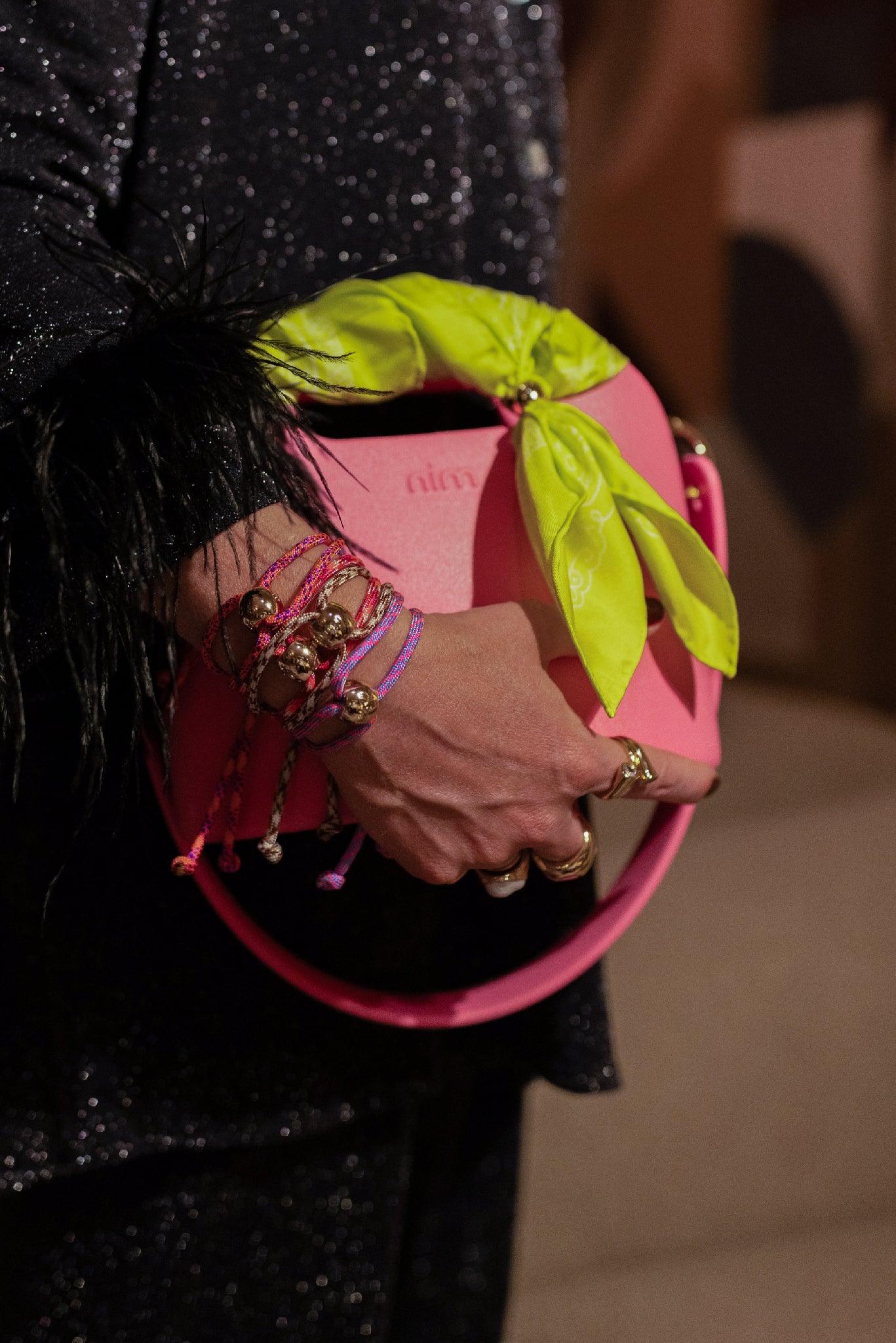 Silk Bag Scarf - Neon