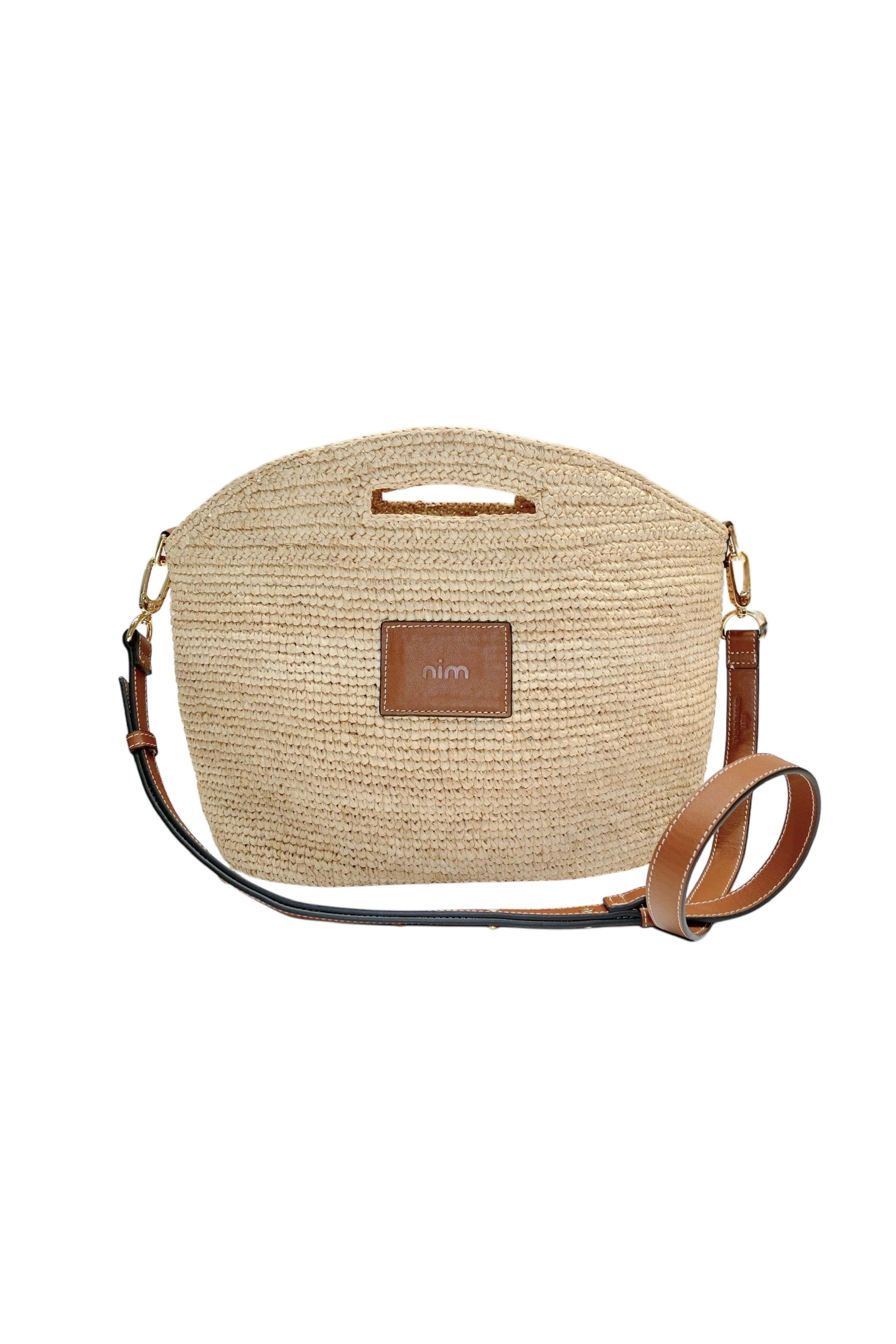 Leather Trim Raffia BB