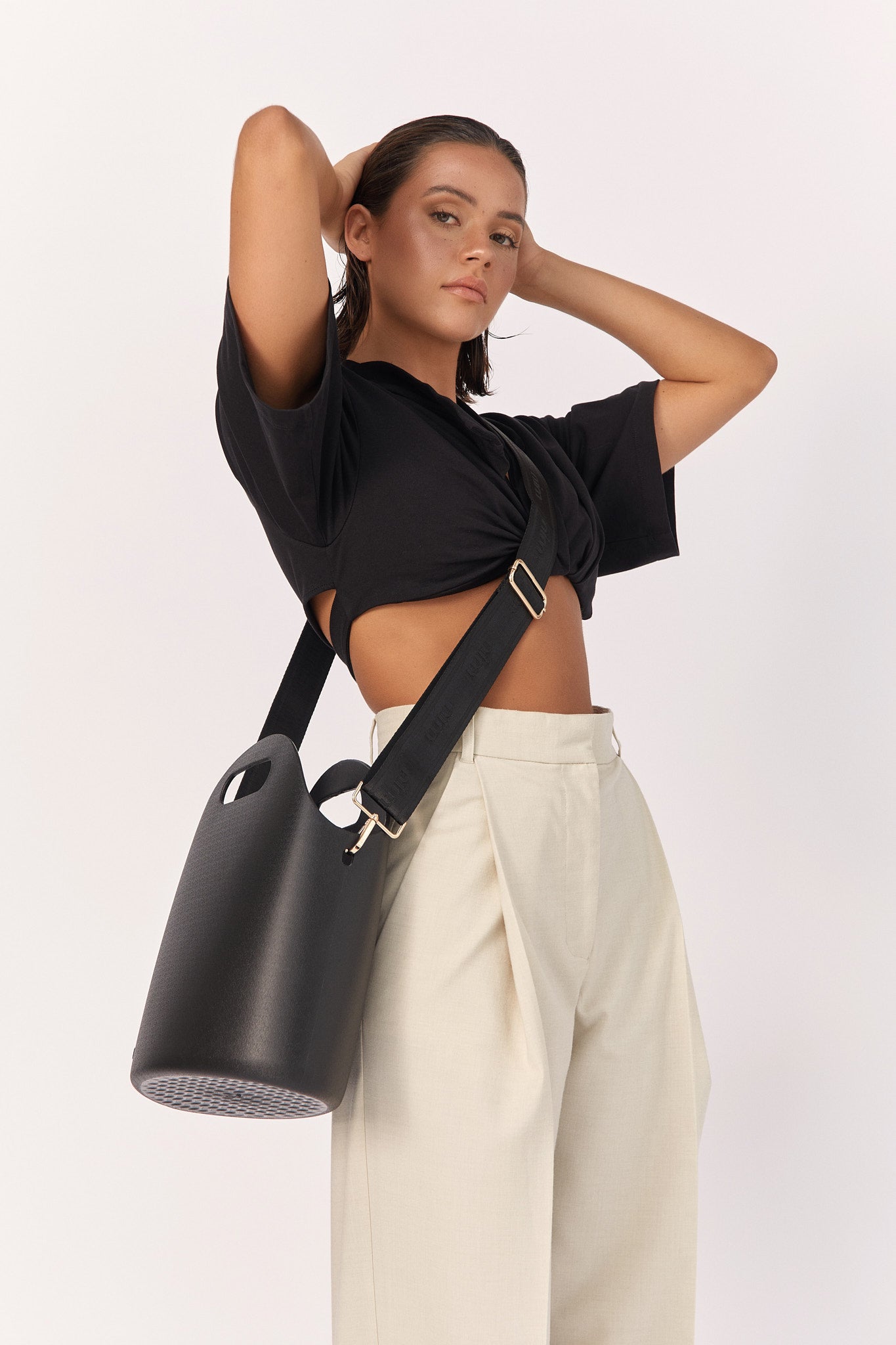 Shoulder Strap - Black Mono + Gold