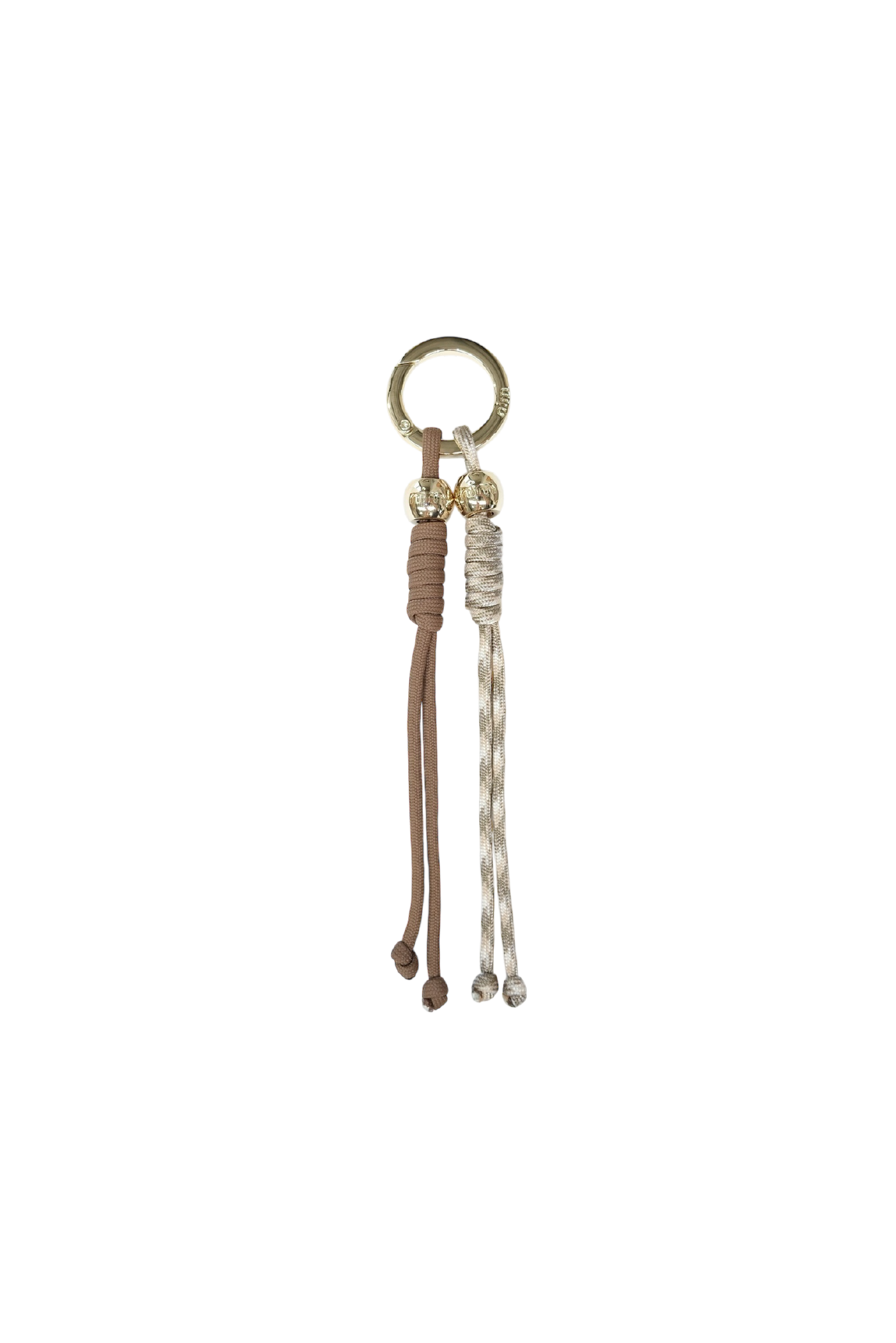 Rope Charm Key Ring -Taupe/Cream