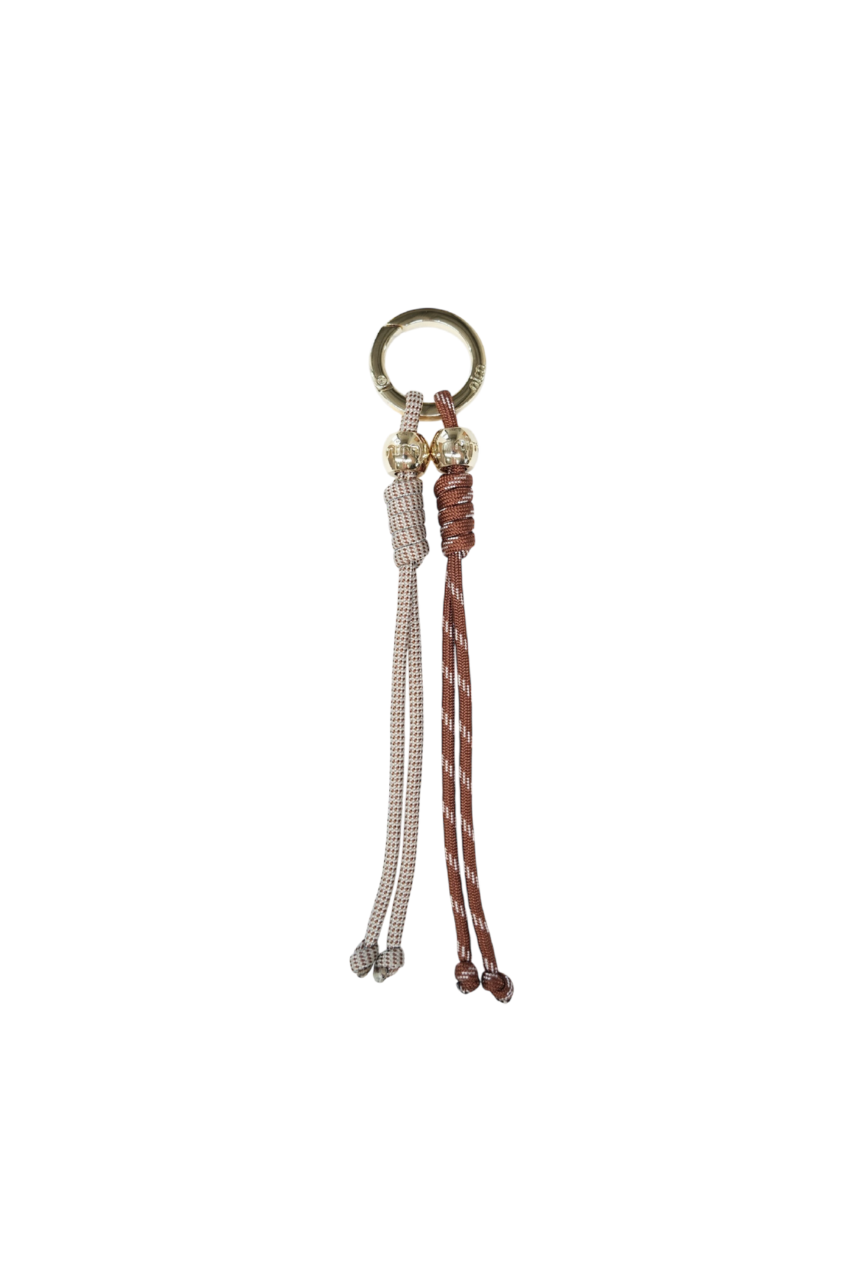 Key Charm Two Ropes Rope Charm Key Ring - Beige/Brown
