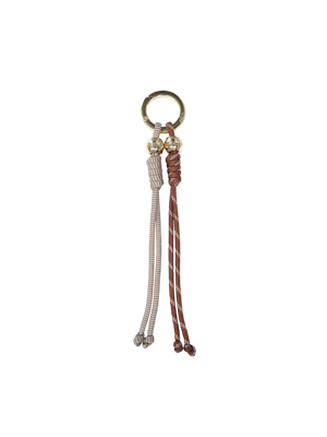 Rope Charm Key Ring - Beige/Brown
